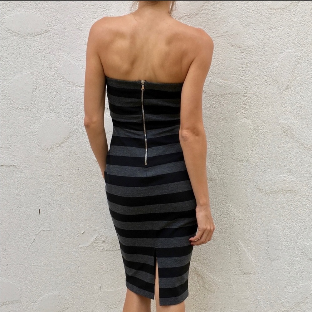 Express Body Con black grey strapless tube dress 8 - Picture 8 of 8